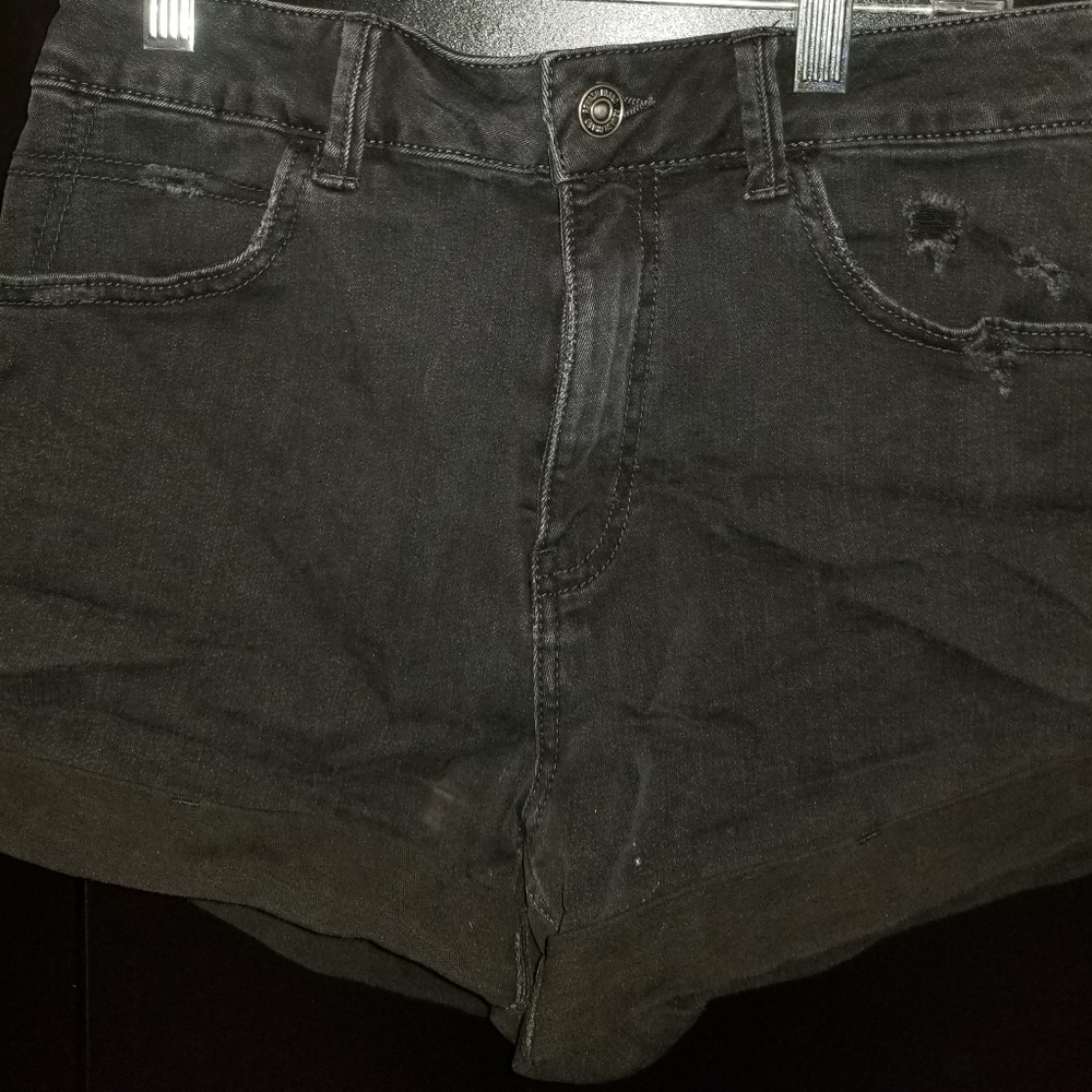 New York rewash black super high rise shorts size 3